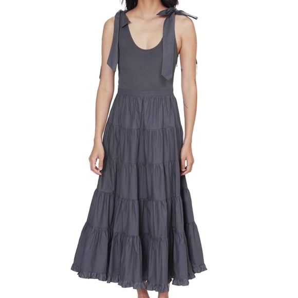 Ulla‎ Johnson -  New! Hope Dress - Tie Shoulder Tiered Midi - Picture 8 of 12